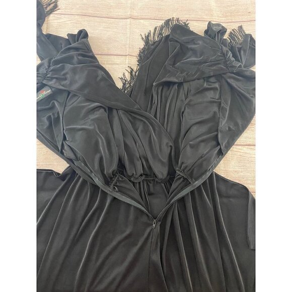 Vintage 1980's David Rose Black Harem Style Tassled Jumpsuit - Medium - Picture 12 of 13
